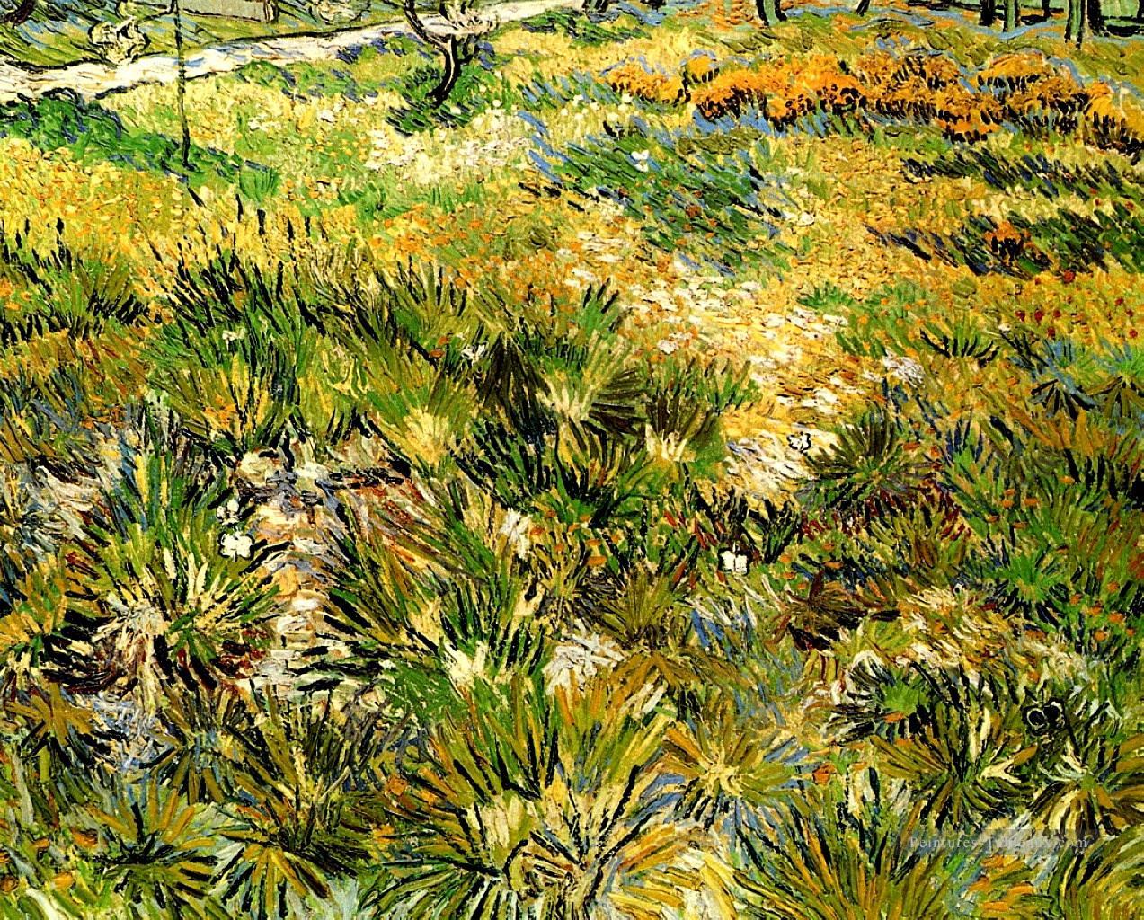 Prairie au jardin de l’hôpital Saint Paul Vincent van Gogh Peintures à l'huile